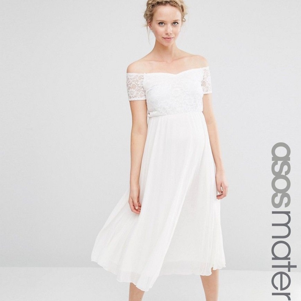 Asos Maternity Lace Bardot Dress